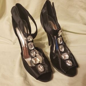 Steve Madden Black Jeweled Heels